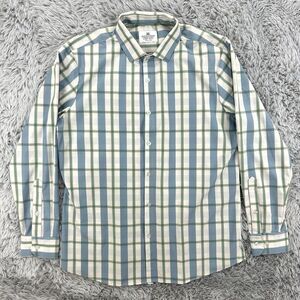 Mizzen Main Shirt Men's XL Windowpane Trim Fit Long Sleeve Performance Preppy‎